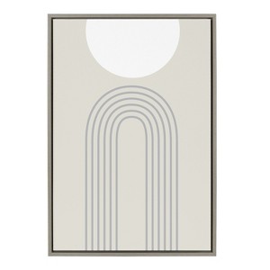 Kate and Laurel Sylvie Full Moon over the Mountain Top Framed Canvas by The Creative Bunch Studio, 23x33, Gray - 1 of 4