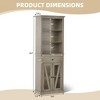 Farmhouse Storage Cabinet with Adjustable Shelves, Tall Bathroom Cabinet with Drawer for Living Room - 3 of 4