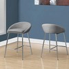 Monarch Specialties Bar Stool Set Of 2 Counter Height Kitchen Chrome Metal Grey Fabric Contemporary Modern - 2 of 4