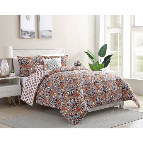 Vcny Home Paiten Reversible Damask Duvet Cover Set Target