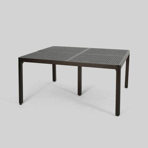 Cayman black sand rectangle deals aluminum outdoor dining table