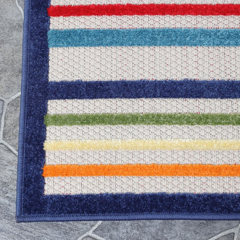 Coastal Geometric Casual Stripe Indoor Outdoor Area Rug by Blue Nile Mills, 4 of 10