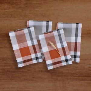 Solino Home Fall Buffalo Check Linen Dinner Napkins - 1 of 4
