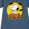 Girls' - Peanuts - Snoopy Pumpkin Patch Graphic Short Sleeve Fleece Dress - 2 of 4