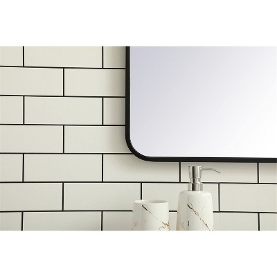 Contemporary Black Wood Rectangular Mirror 30x40 Inch