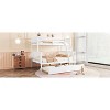 NicBex Twin Over Full Bunk Bed with Guardrail and Trundle,Rubber Wood Loft Bed with Ladder and Converts to 2 Twin Beds,Bunk Beds for Bedroom,White - 2 of 4
