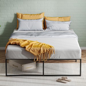 Twin Size Bed Frame Platform, 14 inch Metal Twin Bed Mattress Frame with 3 in 1 Steel Support - 1 of 4