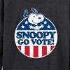 Women's - Peanuts - Snoopy Go Vote Lightweight French Terry Wide Neck Long Sleeve Shirt - 2 of 4