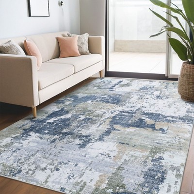Area Rugs for Living Room Bedroom, Modern Abstract Machine Washable Rug Soft Rug, Low Pile Non Slip Carpet