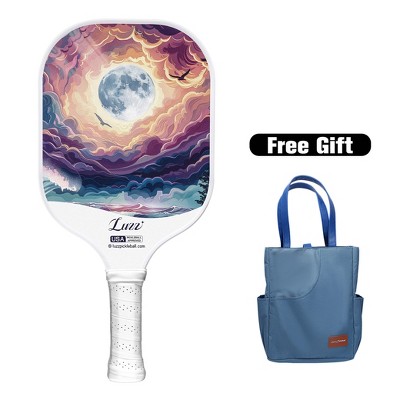 Luzz T700 Carbon Fiber Pickleball Paddle with Sandblasted Surface & Honeycomb Core Racket - Includes Free Versatile Tote Bag