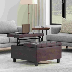 CAVINAS Square Storage Ottoman Bench,Storage Ottoman with Lift Lids and Stitched Tuft Design for Living Room,Bedroom - 1 of 4