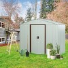 Outdoor Patio Metal Tool Storage Shed,Garden Backyard UV-Resistant Storage Shed with 4 Punched Vents,Sliding Doors and Padlock-Coolbibila - 2 of 4