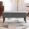 CAVINAS Storage Bench for Bedroom,Linen Fabric Storage Ottoman Bench with Tufted Top and Wood Legs for Living Room,Bedroom - 2 of 4