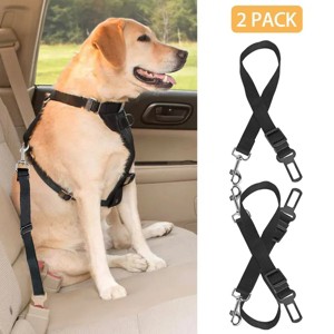 2Pcs Pet Dog Seat Belt Leash Adjustable Pet Dog Cat Safety Leads Harness - 1 of 4