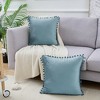 Unique Bargains Farmhouse Bedroom Decorative Velvet Pompoms Fringe Throw Pillow Covers 2 Pcs - 3 of 4