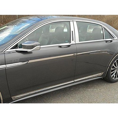 QAA is Compatible with 2017-2020 Lincoln Continental 10 Piece Stainless Window Trim Package, Includes Upper Trim and Pillar Posts, NO Window Sills