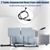 Dual-Tank Commercial Deep Fryer,  Stainless Steel Countertop Fryer Machine with Baskets and Lids - 4 of 4
