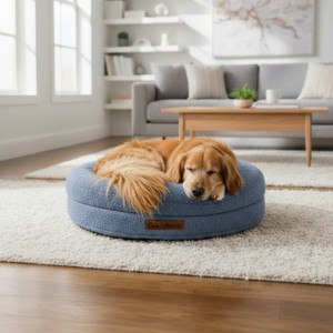 Sam's Pets Scruffy 30" Round Orthopedic Dog Bed In Navy - 1 of 4