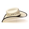 Western Express Natural Straw Western Bangora Hat with Black Trim and Leather Hat Band - 4 of 4