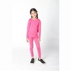 EVERYDAY KIDS Girls Thermal Underwear Set – Long Johns Base Layer for Cold Weather – Microfleece & Moisture-Wicking, Pink - 2 of 4