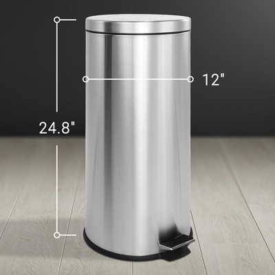 Oscar 8-Gallon Stainless Steel Step-Open Trash Can with Mini Bin