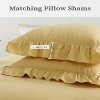 Sage Green Ruffled Duvet Cover Twin, Soft Washed Microfiber Vintage French Country Duvet Cover Set for Kids Girls - 4 of 4