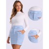 INSPIRE CHIC Women's Faux Suede High Waist Belted A-Line Mini Skirts - 2 of 4