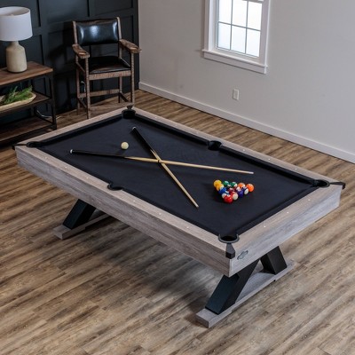 Kirkwood 90" Pool Table - Antique Gray Finish with Rustic, Modern Design with K-Leg Construction