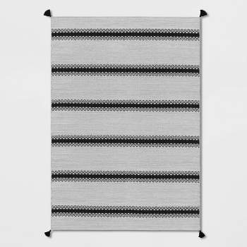 7' x 10' Outdoor Rug Argyle Stripe Black - Threshold™