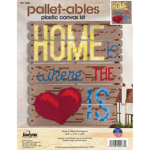 Janlynn Pallet-ables Plastic Canvas Kit 10.5x11.5x1.25-home Is Where The  Heart Is (7 Count) : Target