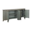 Treasure Trove Accents 4 Door Credenza Aged Everly Laurel Green: Vintage Style, Dupont Edge, Serpentine Curves - 3 of 4