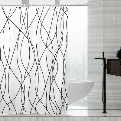 LunaLulinlk Striped Fabric Shower Curtain