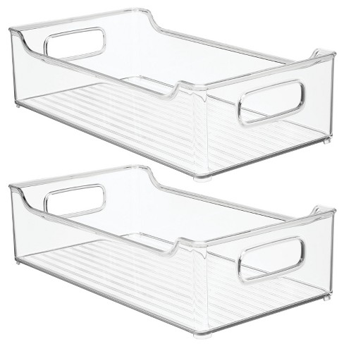 Mdesign Wide Plastic Nursery Storage Container Bin With Handles, 2 Pack ...