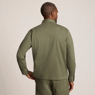 Lands' End Men's Herringbone Utility Shirt Jacket - Large - River Stone Green — фото 2