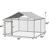 Large Outdoor Dog Kennel Enclosure Cage Fence with Roof - 3 of 4