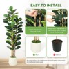 WhizMax Faux Fiddle Leaf Fig Tree with White Pot, Faux Trees with Artificial Plants 56 Fiddle Leaves Greenery - 3 of 4