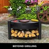Good Directions Montana 24" Outdoor Fire Pit with Grill Plate Black - 3 of 4