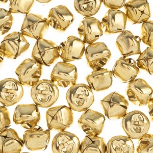 John Bead 100 Pieces 16mm Gold Craft Jingle Bells for Christmas Holiday Home Decorations Party Favors Supplies - 1 of 4