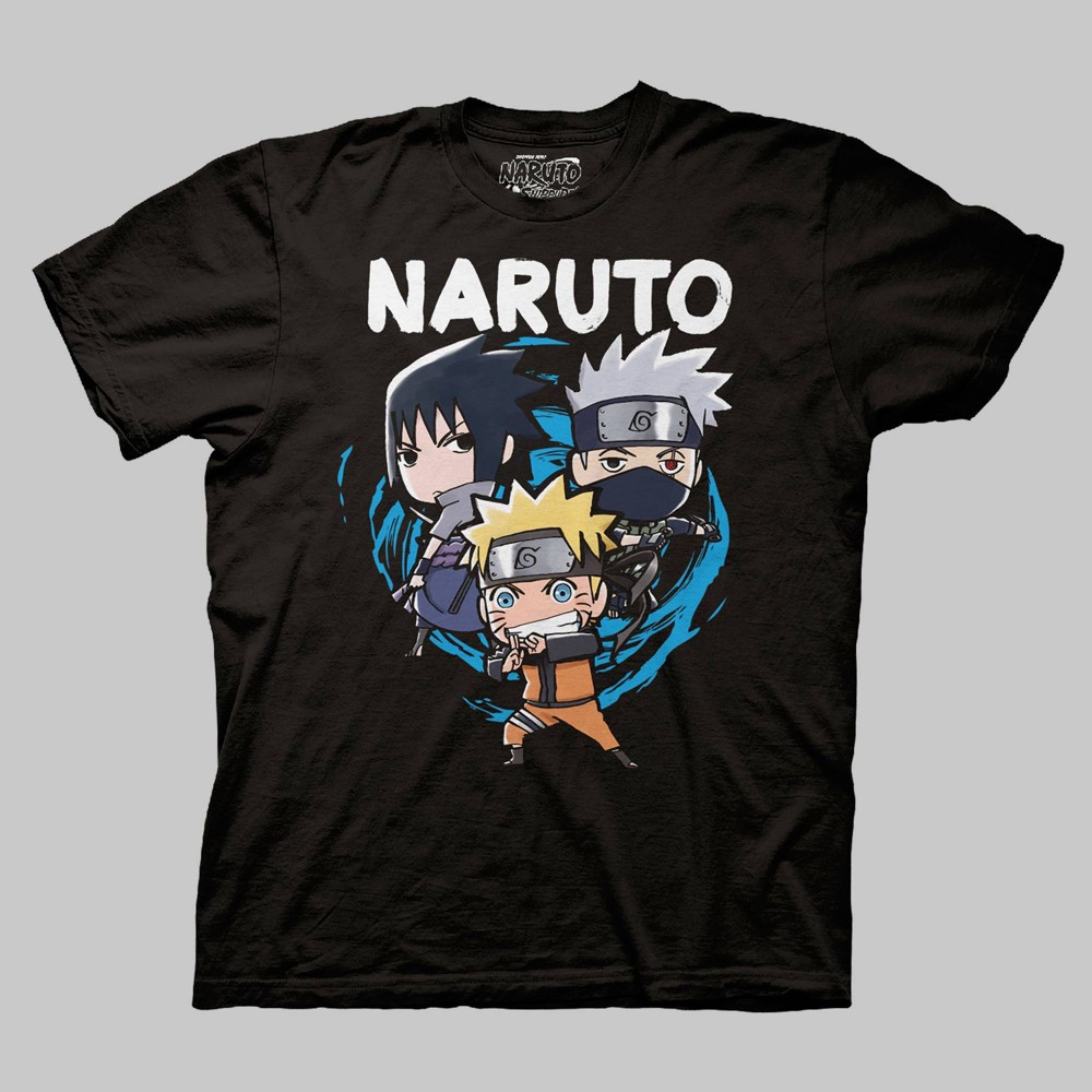 Naruto Black Short Sleeve Graphic T-Shirt - Large