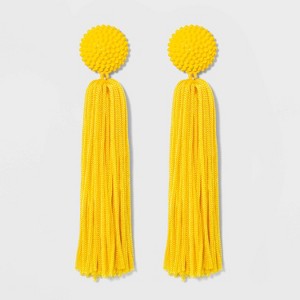 SUGARFIX by BaubleBar Beaded Studs Tassel Drop Earrings - Sun Yellow, Women