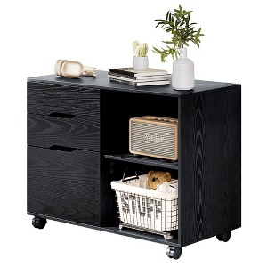 JIONJOY 31.3" Wide 3-Drawer Mobile File Cabinet with Locking Casters & Cable Management - 1 of 4