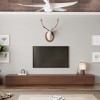 POVISON Minimalist Wood TV Stand with Drawers, Modern Long Media Console for up to 100 Inch, Walnut Veneer, 118" - 4 of 4