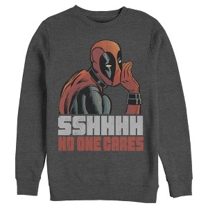 Men's Marvel Deadpool No One Cares Sweatshirt - 1 of 3