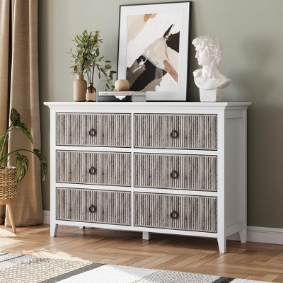 47" Dresser for Bedroom, Fluted Chest of Drawers with Storage for Closet, Bedroom, Hallway, Entryway