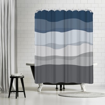 Navy gray deals shower curtain