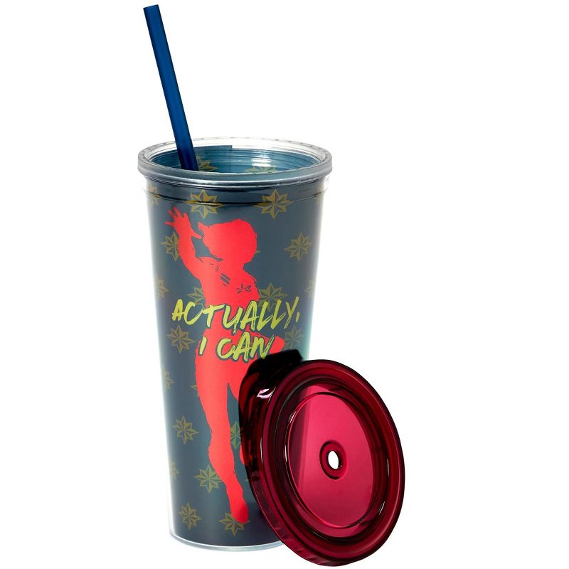 Seven20 Marvel's Captain Marvel Actually I Can 16-Oz PVC Tumbler w/ Lid and Straw, 3 of 7