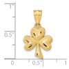Black Bow Jewelry 14k Yellow Gold Satin & Diamond Cut Shamrock Pendant, 13mm (1/2 inch) - 4 of 4