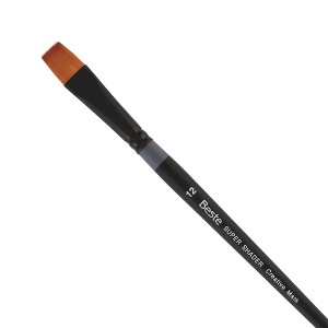 Creative Mark Beste Golden Taklon Super Shader #12  Artist Brush, Professional Watercolor Brushes, For Acrylic Painting, Short Handle, Sharp Edges, - 1 of 4
