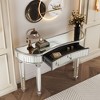 NicBex Half-Moon Shape Console Table with Mirrored Top, Entryway Table with Luted Glass & Knob Drawer, Side Table for Living Room, Entryway - 4 of 4