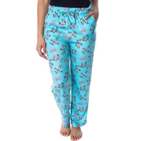 Disney Toy Story Women s Forky Allover Print Smooth Fleece Pajama Pants 3X Turquoise